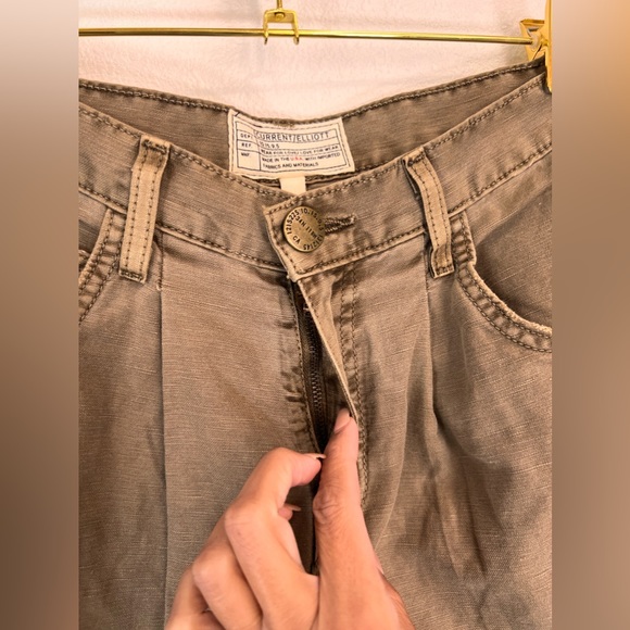 Current/Elliott NWT The Pleated Barrel Pants in Army Green Size 24 - Picture 8 of 12